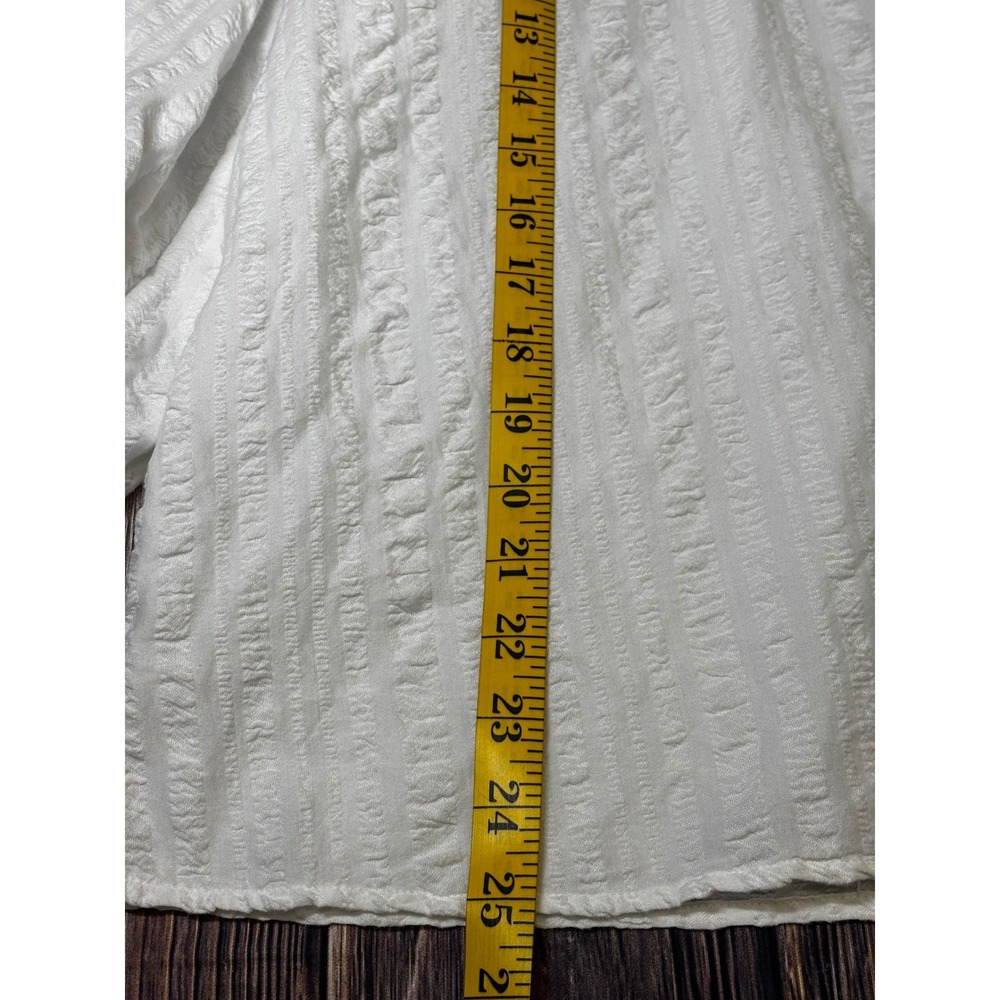 Tommy Bahama White Textured V-Neck Peasant Blouse - Picture 5 of 11